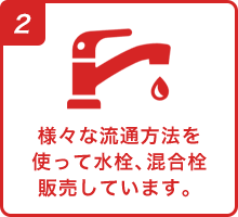 日本中に向けて水栓、混合栓の販売をしていきます