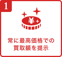 常に最高価格での買取額を提示